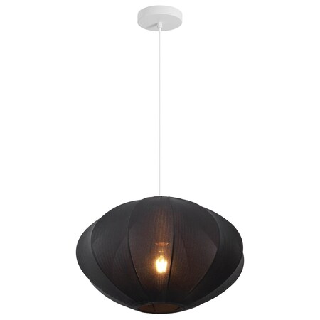 Jonathan Y Kira 18.38" 1-Light Scandinavian Japandi Adjustable Lantern Metal w/Ribbed Cocoon UFO Saucer Shade L JYL4208C