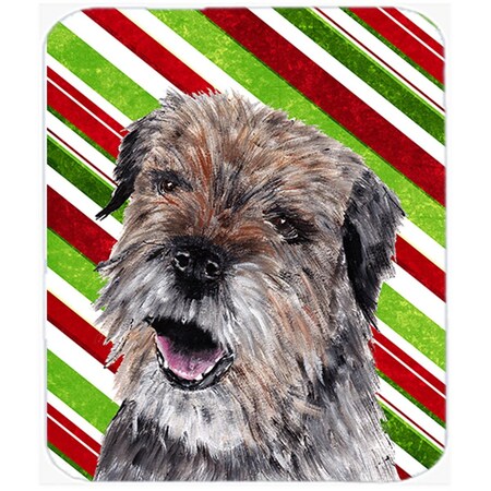 Carolines Treasures Border Terrier Candy Cane Christmas Glass Cutting Board - Large SC9613LCB