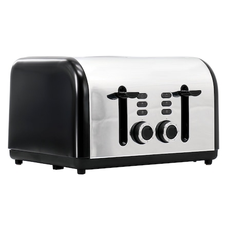 Redmond 4-Slice Wide Slot 1400W Stainless Steel Toaster in Black ST009-BLACK