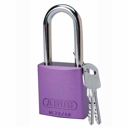 Brady Standard Safety Aluminum Padlock 1.5 in Aluminum Shackle KD Purple 104576