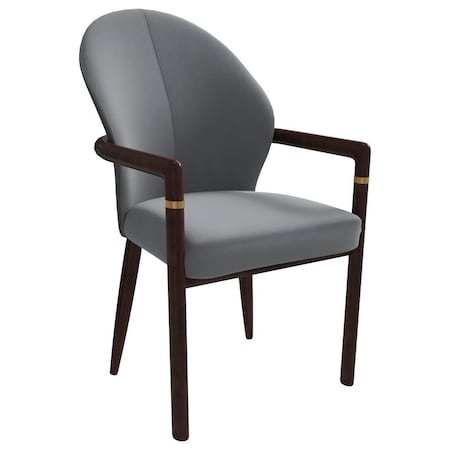 Leisuremod Opaline Series Elegant Wooden Dining Chair in Two-Tone Grey OC24GR