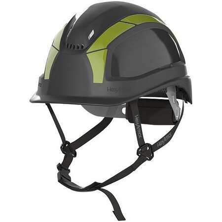Hexarmor Safety Helmets, HDPE, 6 Point Ratchet, Type 1, Class C, Black 16-14007Y
