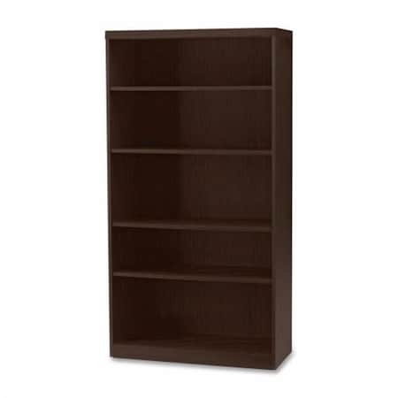 Mayline 5- Shelf Bookcase- 36 in. x 15 in. x 68.75 in.- Mocha MLNAB5S36LDC