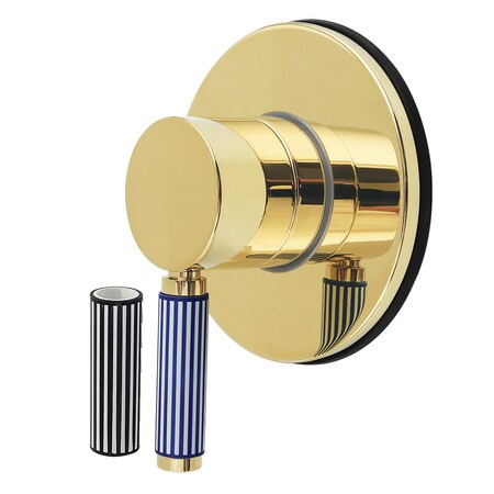 Kingston Brass Single-Handle Three-Way Diverter Valve with Round Trim Kit, Polished Brass KS3032KPS