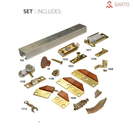 Sartodoors Sliding Closet Bi-fold Doors, Planum 0010 Walnut, Sturdy Tracks Moldings Trims Hardware Set, Wood S PLANUM0010BF-WLN-8496