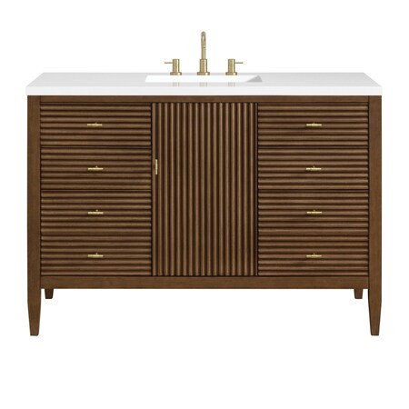 James Martin Vanities Vanity, without top, Mid-Century Walnut, 47.88 in W x 23.5 in D, 485-V48-M-WLT