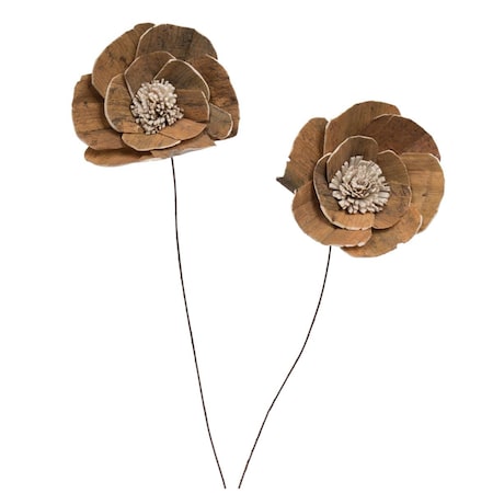 Vickerman 4 in. Walnut Sola On Stem Flower Artificial Flower, Natural, 12 in., 12PK H7SFS016