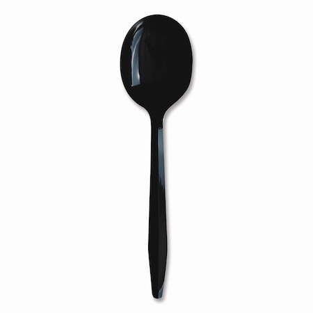 Boardwalk Heavyweight Polypropylene Cutlery, Soup Spoon, Plastic, Black, PK1000 BWKSOUPBLHVY