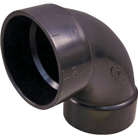 Canplas Sanitary Pipe Elbow, 3 in, Hub, 90 deg Angle, ABS, Black 102253LBC