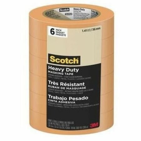 Scotch .94" x 60 Yds Tan Contractor Grade Masking Tape 9PK 2020-24AP-9