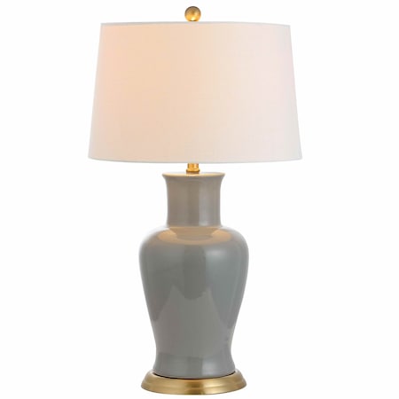 Jonathan Y Julian 29" Traditional Classic Ceramic Urn LED Table Lamp, Gray JYL4026C