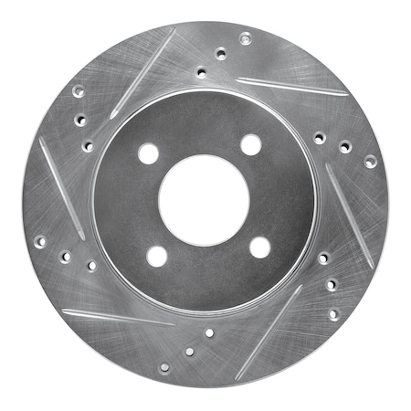 Dynamic Friction Co DFC Brake Rotor - Drilled and Slotted - Silver 631-67065L
