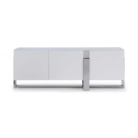 Homeroots 91" White Glass Frame Console Table 320857