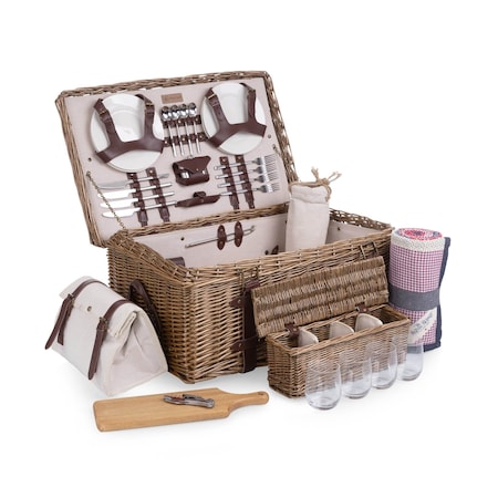 Picnic Time Family Of Brands Charleston Picnic Basket, Beige Canvas 300-92-187-000-0