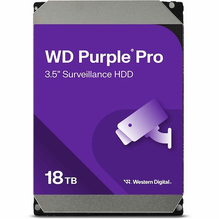 Western Digital WD Purple Pro 18TB Hard Drive, 3.5 in. Internal, SATA/600, Conventional Magnetic Recording Method WD181PURP