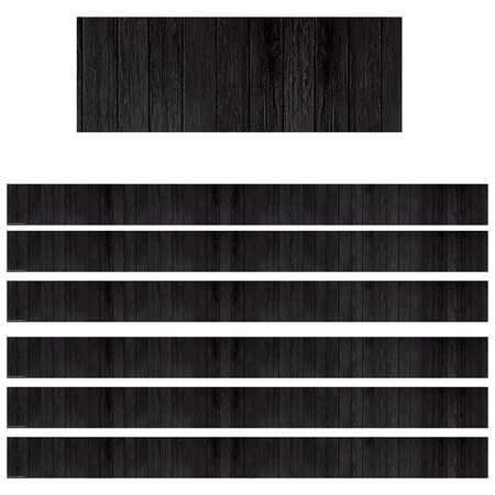 Teacher Created Resources Black Wood Straight Border Trim, 35 Feet, 6PK TCR9119