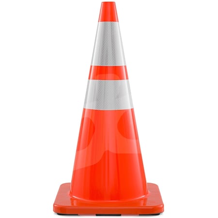 Xpose Safety 28 Inch Orange Traffic Cones Heavy Duty 10lb with 6in and 4in Collars, DOT Approved AOTC28-64-10L-1-X