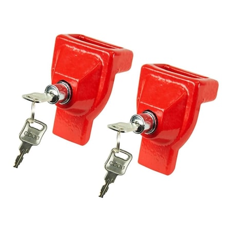 Mytee Products Heavy Duty Iron Air Brake Gladhand Lock w/ Keyed Alike for Semi Trailer, 2PK MP-ABGHL-M-KEYEDx2