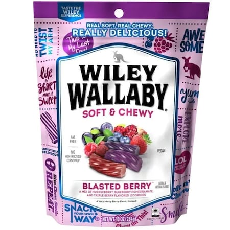 Wiley Wallaby Licorice, Chewy, Blasted Berry, 10 oz Bag 724332