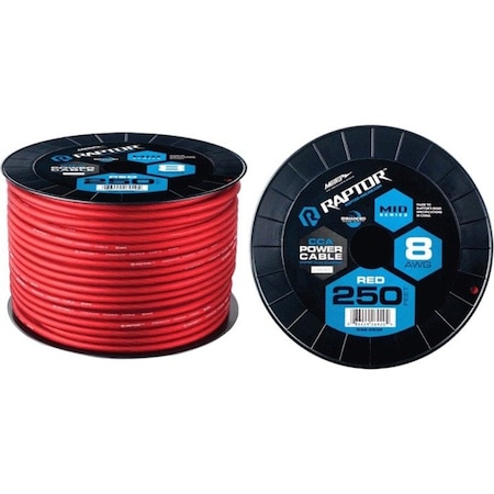 Raptor 8 AWG/250' POWER CABLE, RED CCA R4R8250