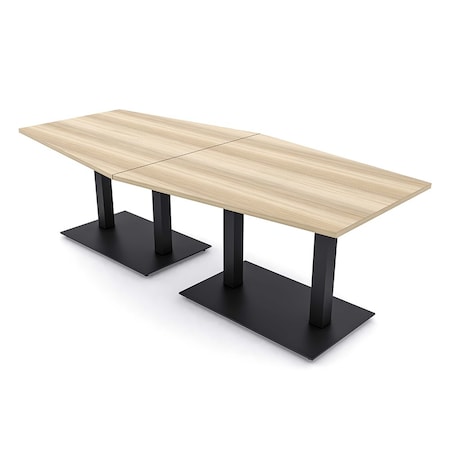 Skutchi Designs Hexagon Conference Table With Power Unit, 48 in W, 96 in L, Brown HAR-HEX.IR-48X96-DOU.BK-K525-NA