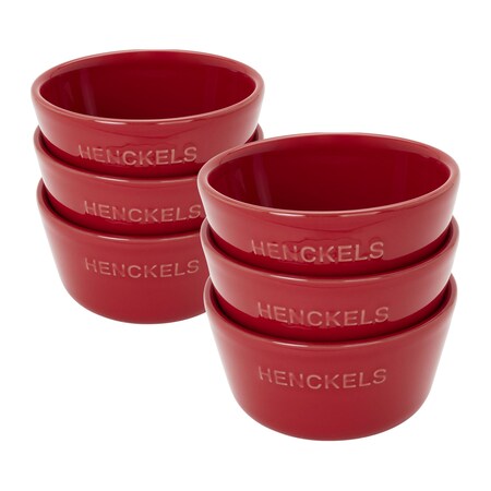 Henckels Ceramic 6-pc Round Ramekin Set - Cherry Red 1021970