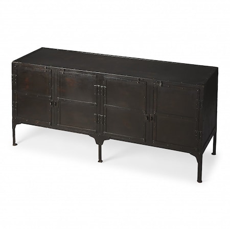 Homeroots 62in Black Iron Sideboard Console Cabinet 389724