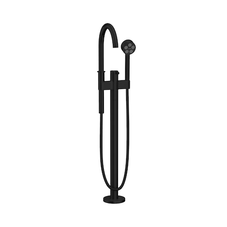Axor ONE Freestanding Tub Filler Trim with 1.75 GPM Handshower in Matte Black 48441671