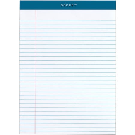 Tops Business Forms TOPS, DOCKET RULED PERFORATED PADS, WIDE/LEGAL RULE, 8.5 X 11.75, WHITE, 6PK 63416