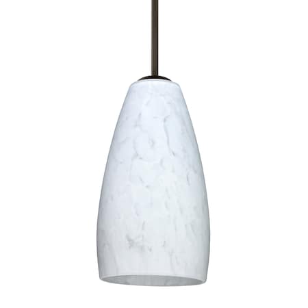 Besa Lighting Besa Chrissy Pendant, Carrera, Bronze Finish, 1x 40W MAX E12 Base 1BT-150919-BR