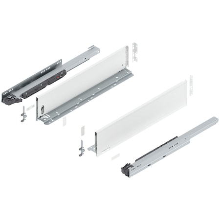 Blum 22in. K Height Legrabox Silk White Drawer Set, 125 Lbs Weight Rating 770K55S0S