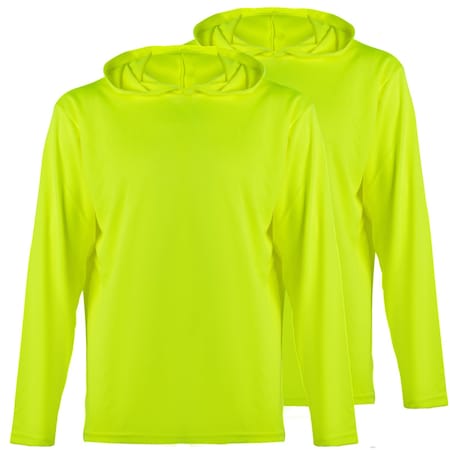 Protectx Sun Protection Hoodie, Polyester, Neon Green, 4XL, 2 PK HD-APL130-NGN-02-XXXXL