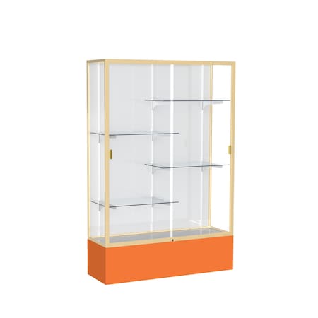 Ghent Spirit Floor Display Case 48x72x16, White, Champange 374WB-GD-OR
