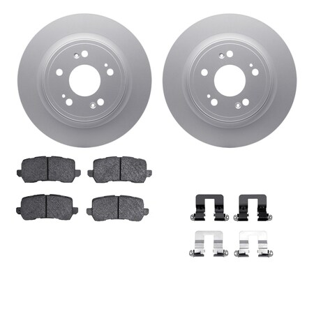 Dynamic Friction Co DFC GEOSPEC Coated Rotors with 5000 Brake Pads - Ceramic and Hardware 4512-58039