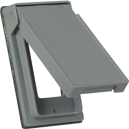 Eaton Wiring Devices Cover, 4-3/4 in L, 2-61/64 in W, Rectangular, Thermoplastic, Gray, Electro-Plated S2966