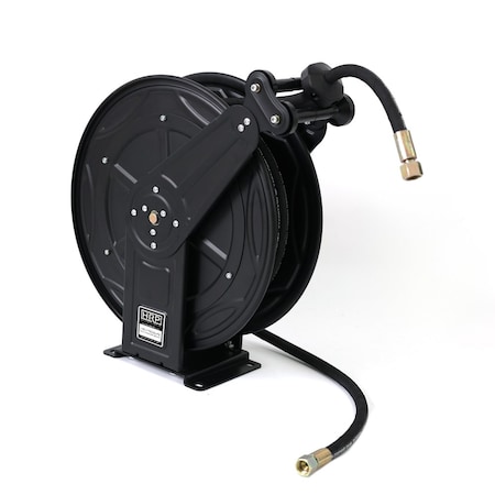 Queue Solutions Heavy Duty Air Hose Reel, Black, 50 ft HDAR-3/8-BK-50