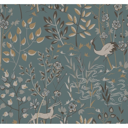 York Wallcoverings Aspen Teal and Brown Wallpaper LL4786