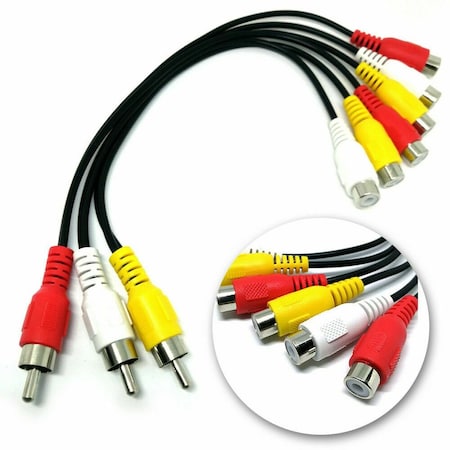 Sanoxy 3 RCA Male Jack To 6 RCA Female Splitter Audio Video AV TV DVD Adapter Cable SANOXY-CABLE113