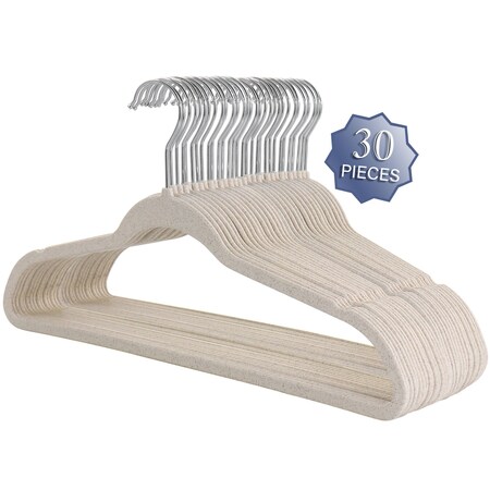 Elama Home 30 Piece Biodegradable Suit Hangers in Wheat ELH-6009-NATURAL
