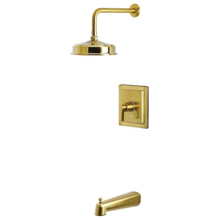 Kingston Brass Single-Handle Pressure Balanced Tub and Shower Faucet, Brushed Brass KB5897NDL