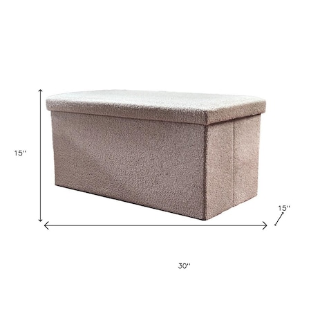 Homeroots 30" Taupe Boucle Storage Ottoman 590482