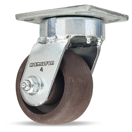 Hamilton High Heat Standard Duty Kingpinless Swivel Caster rated up to 550 Degree F, 4" x 2" Scorcher Wheel S-52HK-4HNY