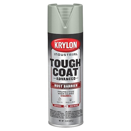 Krylon Industrial Spray Paint, Dark Gray, Gloss, Solvent, 15 oz K00839008