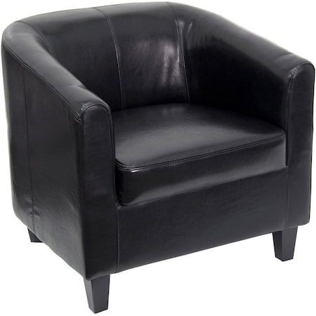 Flash Furniture Transitional Lounge Chair, Black Back, 29-3/4 in W 29" L 28" H, Sloping, Leather Seat BT-873-BK-GG