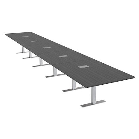 Skutchi Designs 22 Person Conference Table With Power Unit | 22' Rectangular Table | Harmony Series HAR-REC-48x264-T-WA7949-ESIL