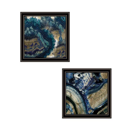 Homeroots Set Of Two Geode Reef Pleasure 2 Black Framed Print Wall Art, 2PK 408232