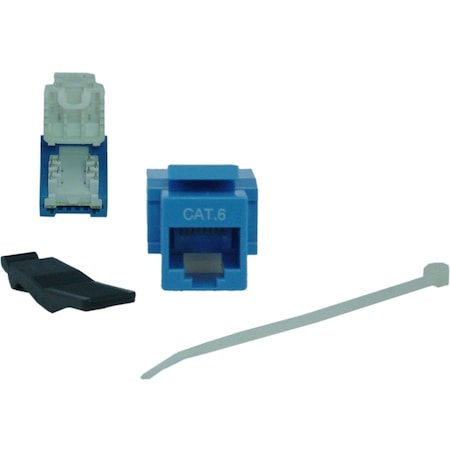 Cable Wholesale Cat6 Keystone Jack, Blue, Toolless, RJ45 Female 327-120BL