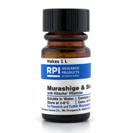 Rpi Murashige and Skoog Medium with Nitschs' Vitamins, 4.4 Grams of Powder, Makes 1 Liter of Solution M70200-1.0