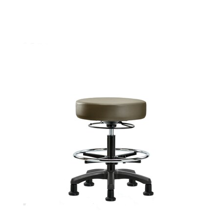 Blue Ridge Ergonomics Vinyl Mini-Stool, Med Bench, CF, Glides, Taupe BR-VMBMS-RG-CF-RG-8809