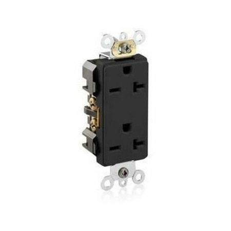 Leviton PlugsandReceptacles, 20A, 250VAC, Blk, Nylon 16462-E